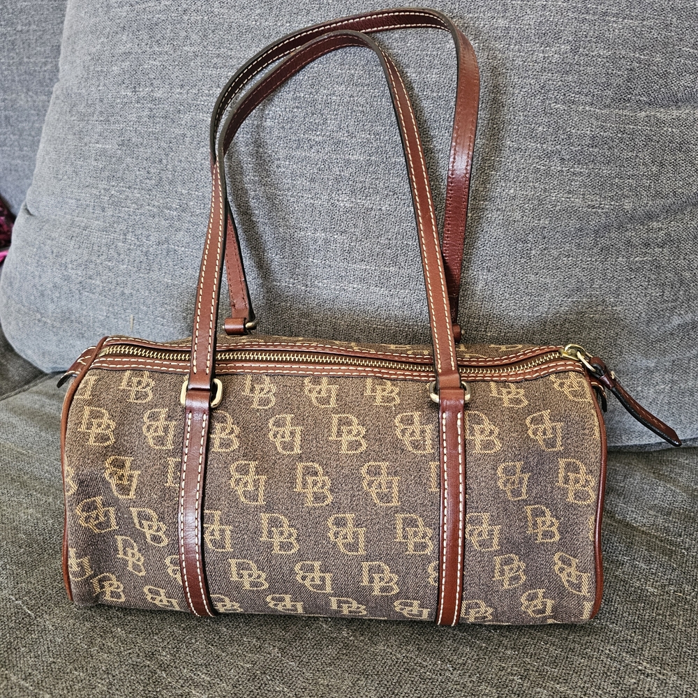 Dooney & Bourke Brown Monogram Barrel Bag